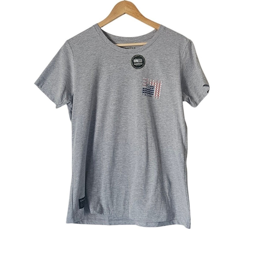 Howitzer Patriot One Nation Under God Graphic Tee Gray 2XL Women
